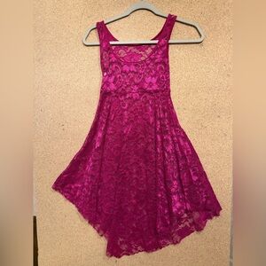 Double Platinum Pink Lace Valentine Sleeveless Dress Size Medium